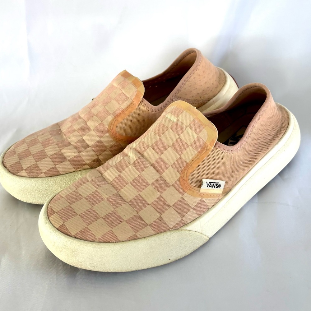 Vans Pink Checkerboard Slip-On Sneakers